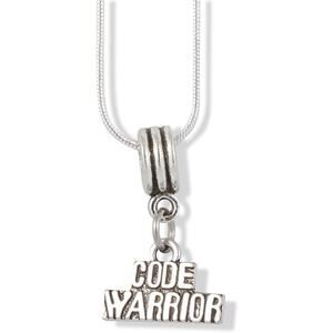 Code Warrior Programming Coding Charm Snake Chain Necklace
